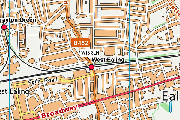 W13 8LH map - OS VectorMap District (Ordnance Survey) W13 8LH map - OS VectorMap District (Ordnance Survey)