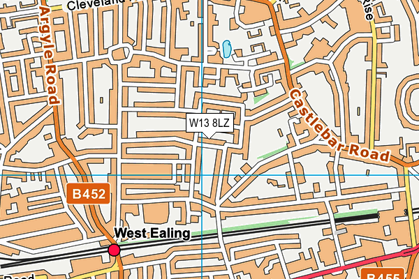 W13 8LZ map - OS VectorMap District (Ordnance Survey)