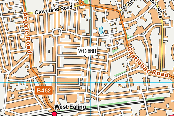 W13 8NH map - OS VectorMap District (Ordnance Survey)