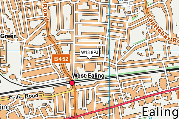 W13 8PJ map - OS VectorMap District (Ordnance Survey) W13 8PJ map - OS VectorMap District (Ordnance Survey)