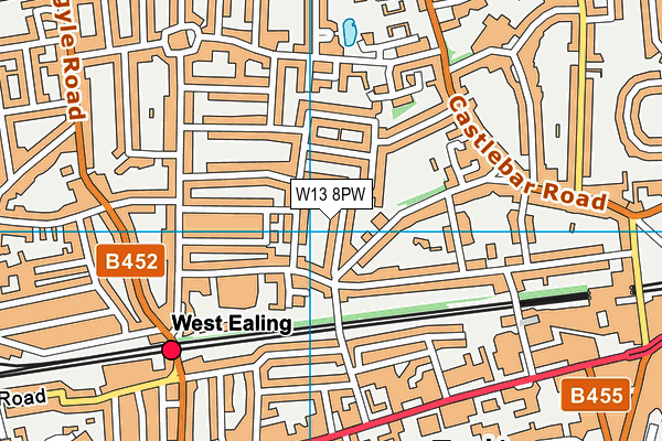 W13 8PW map - OS VectorMap District (Ordnance Survey) W13 8PW map - OS VectorMap District (Ordnance Survey)