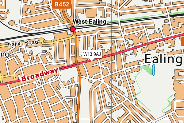 W13 9AJ map - OS VectorMap District (Ordnance Survey) W13 9AJ map - OS VectorMap District (Ordnance Survey)