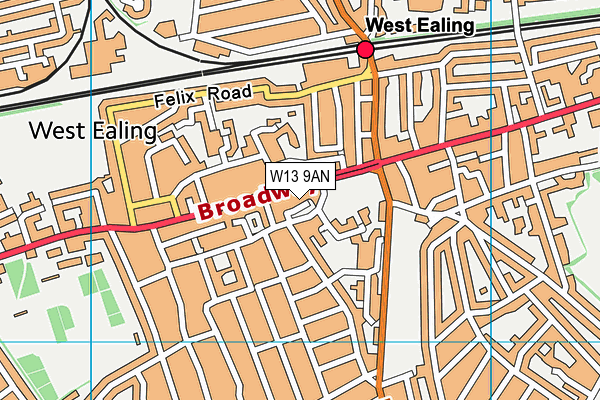 W13 9AN map - OS VectorMap District (Ordnance Survey) W13 9AN map - OS VectorMap District (Ordnance Survey)