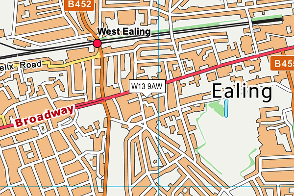 W13 9AW map - OS VectorMap District (Ordnance Survey) W13 9AW map - OS VectorMap District (Ordnance Survey)