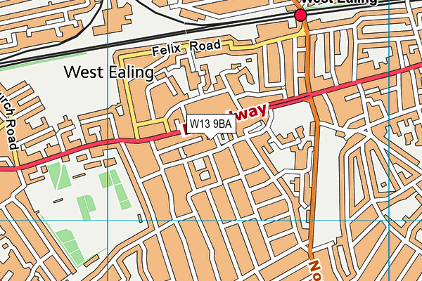 W13 9BA map - OS VectorMap District (Ordnance Survey) W13 9BA map - OS VectorMap District (Ordnance Survey)