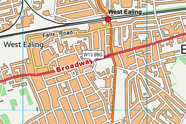 W13 9BG map - OS VectorMap District (Ordnance Survey) W13 9BG map - OS VectorMap District (Ordnance Survey)