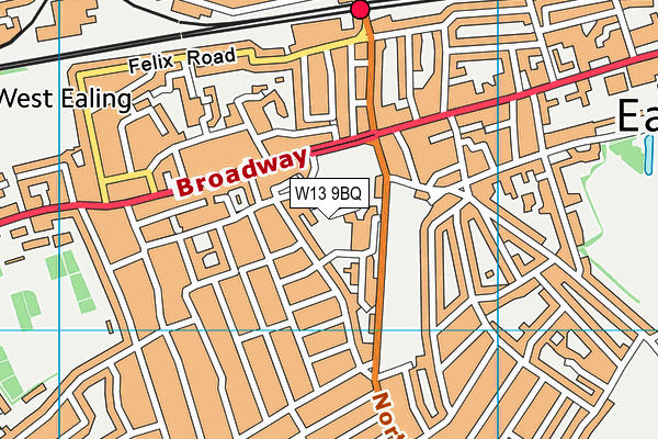 W13 9BQ map - OS VectorMap District (Ordnance Survey) W13 9BQ map - OS VectorMap District (Ordnance Survey)