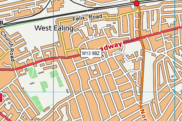 W13 9BZ map - OS VectorMap District (Ordnance Survey) W13 9BZ map - OS VectorMap District (Ordnance Survey)