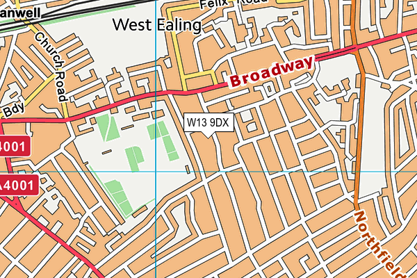 W13 9DX map - OS VectorMap District (Ordnance Survey) W13 9DX map - OS VectorMap District (Ordnance Survey)