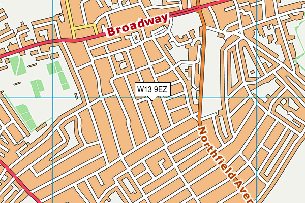 W13 9EZ map - OS VectorMap District (Ordnance Survey) W13 9EZ map - OS VectorMap District (Ordnance Survey)