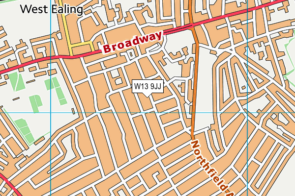 W13 9JJ map - OS VectorMap District (Ordnance Survey) W13 9JJ map - OS VectorMap District (Ordnance Survey)