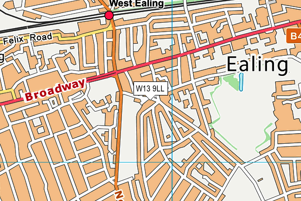 W13 9LL map - OS VectorMap District (Ordnance Survey) W13 9LL map - OS VectorMap District (Ordnance Survey)