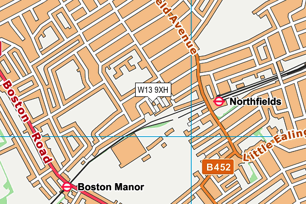 W13 9XH map - OS VectorMap District (Ordnance Survey)