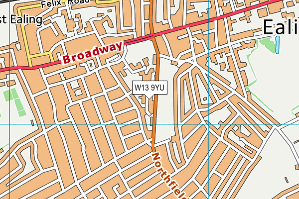 W13 9YU map - OS VectorMap District (Ordnance Survey) W13 9YU map - OS VectorMap District (Ordnance Survey)