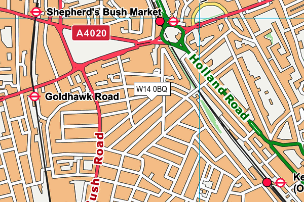 W14 0BQ map - OS VectorMap District (Ordnance Survey) W14 0BQ map - OS VectorMap District (Ordnance Survey)