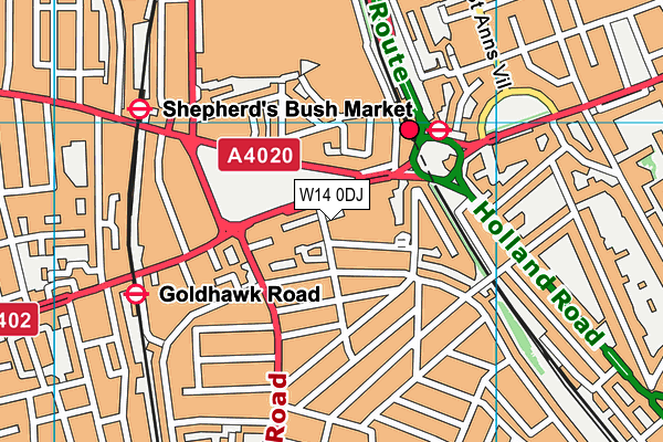 W14 0DJ map - OS VectorMap District (Ordnance Survey) W14 0DJ map - OS VectorMap District (Ordnance Survey)