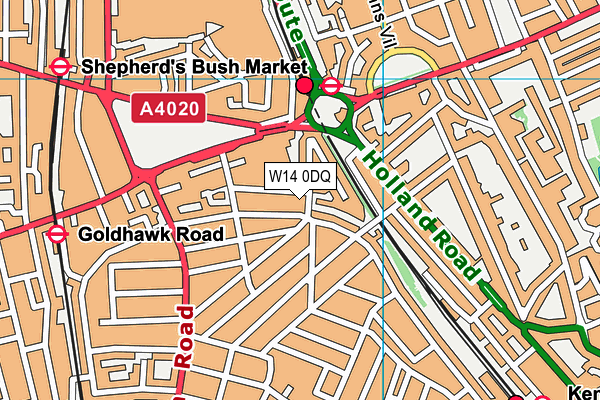 W14 0DQ map - OS VectorMap District (Ordnance Survey) W14 0DQ map - OS VectorMap District (Ordnance Survey)