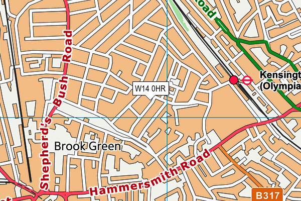 W14 0HR map - OS VectorMap District (Ordnance Survey) W14 0HR map - OS VectorMap District (Ordnance Survey)