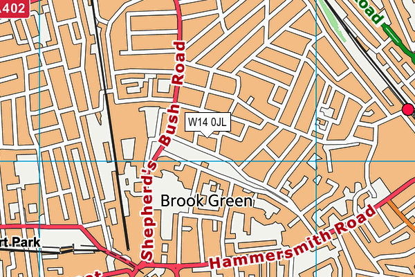 W14 0JL map - OS VectorMap District (Ordnance Survey) W14 0JL map - OS VectorMap District (Ordnance Survey)