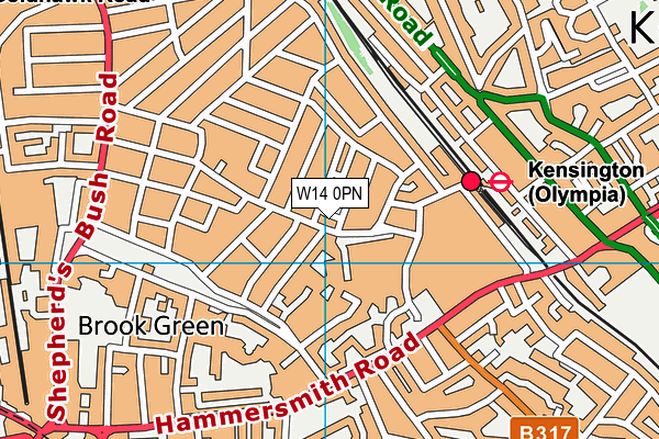 W14 0PN map - OS VectorMap District (Ordnance Survey) W14 0PN map - OS VectorMap District (Ordnance Survey)