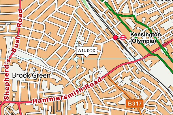 W14 0QX map - OS VectorMap District (Ordnance Survey) W14 0QX map - OS VectorMap District (Ordnance Survey)