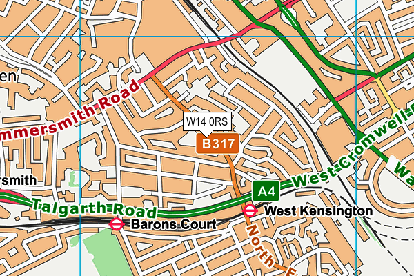 W14 0RS map - OS VectorMap District (Ordnance Survey) W14 0RS map - OS VectorMap District (Ordnance Survey)