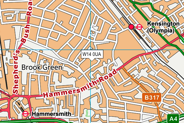 W14 0UA map - OS VectorMap District (Ordnance Survey) W14 0UA map - OS VectorMap District (Ordnance Survey)