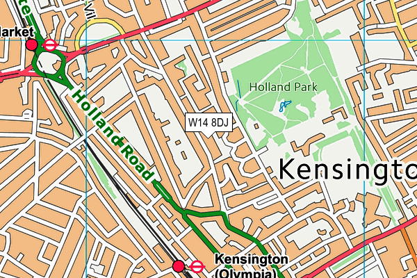 W14 8DJ map - OS VectorMap District (Ordnance Survey) W14 8DJ map - OS VectorMap District (Ordnance Survey)
