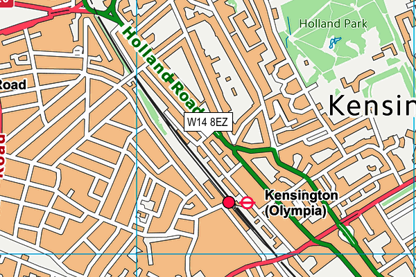 W14 8EZ map - OS VectorMap District (Ordnance Survey) W14 8EZ map - OS VectorMap District (Ordnance Survey)