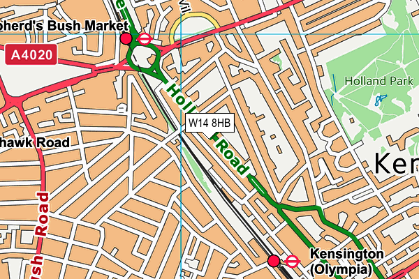 W14 8HB map - OS VectorMap District (Ordnance Survey) W14 8HB map - OS VectorMap District (Ordnance Survey)