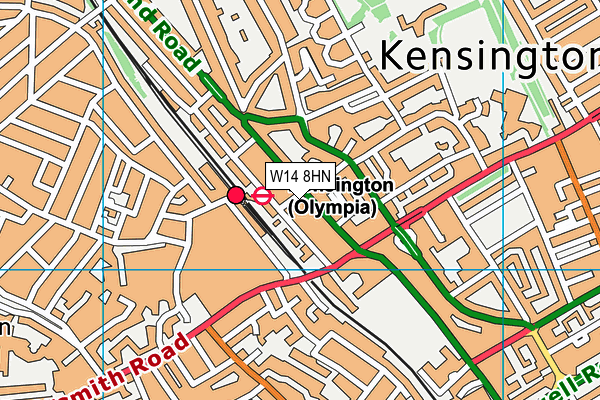W14 8HN map - OS VectorMap District (Ordnance Survey) W14 8HN map - OS VectorMap District (Ordnance Survey)
