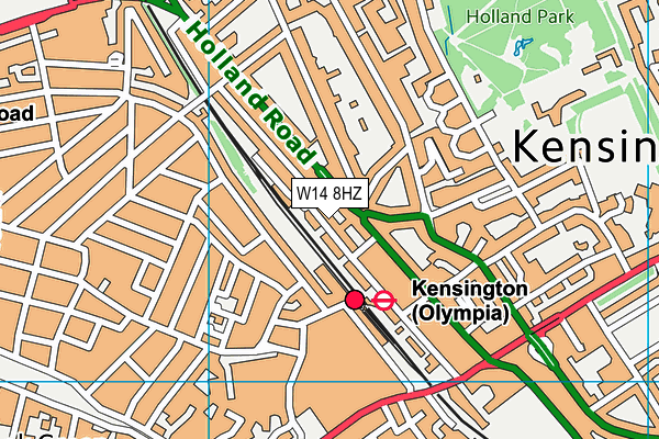 W14 8HZ map - OS VectorMap District (Ordnance Survey) W14 8HZ map - OS VectorMap District (Ordnance Survey)