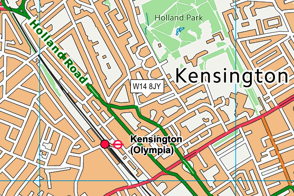 W14 8JY map - OS VectorMap District (Ordnance Survey) W14 8JY map - OS VectorMap District (Ordnance Survey)