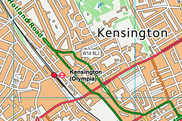 W14 8LJ map - OS VectorMap District (Ordnance Survey) W14 8LJ map - OS VectorMap District (Ordnance Survey)
