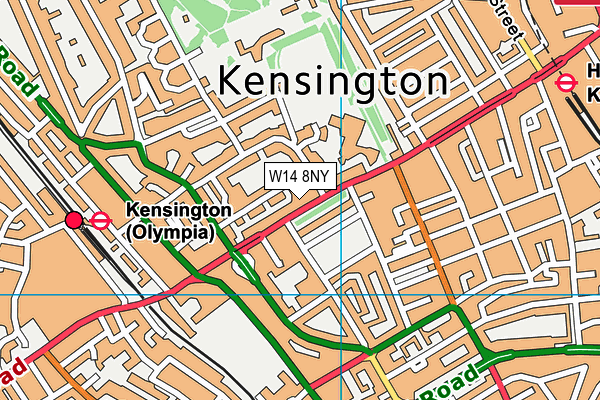 W14 8NY map - OS VectorMap District (Ordnance Survey) W14 8NY map - OS VectorMap District (Ordnance Survey)