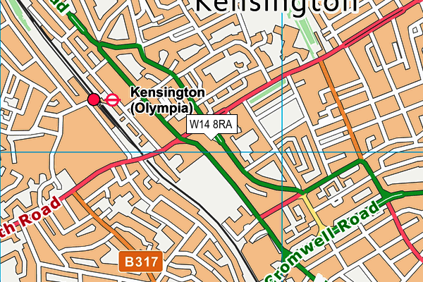 W14 8RA map - OS VectorMap District (Ordnance Survey) W14 8RA map - OS VectorMap District (Ordnance Survey)