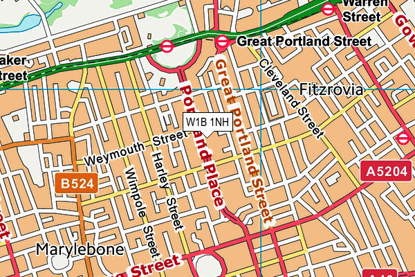 W1B 1NH map - OS VectorMap District (Ordnance Survey) W1B 1NH map - OS VectorMap District (Ordnance Survey)