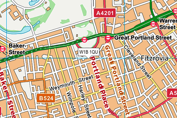 W1B 1QU map - OS VectorMap District (Ordnance Survey) W1B 1QU map - OS VectorMap District (Ordnance Survey)
