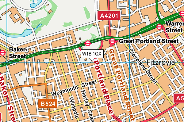 W1B 1QX map - OS VectorMap District (Ordnance Survey) W1B 1QX map - OS VectorMap District (Ordnance Survey)
