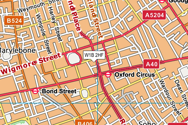 W1B 2HF map - OS VectorMap District (Ordnance Survey) W1B 2HF map - OS VectorMap District (Ordnance Survey)