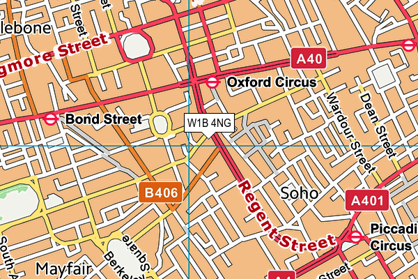 W1B 4NG map - OS VectorMap District (Ordnance Survey) W1B 4NG map - OS VectorMap District (Ordnance Survey)