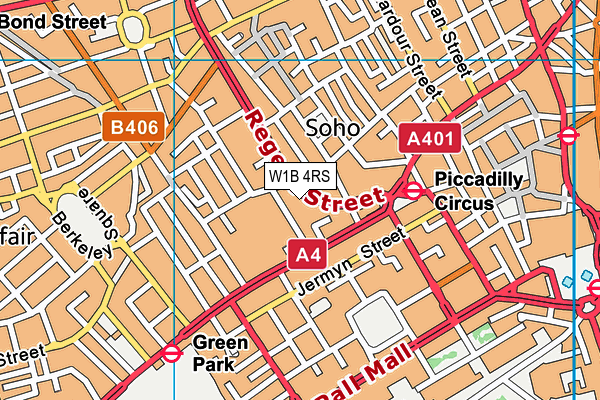 W1B 4RS map - OS VectorMap District (Ordnance Survey) W1B 4RS map - OS VectorMap District (Ordnance Survey)