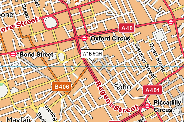 W1B 5QH map - OS VectorMap District (Ordnance Survey) W1B 5QH map - OS VectorMap District (Ordnance Survey)