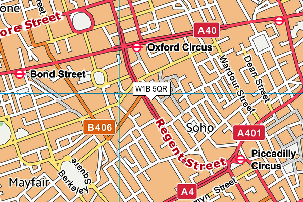 W1B 5QR map - OS VectorMap District (Ordnance Survey) W1B 5QR map - OS VectorMap District (Ordnance Survey)