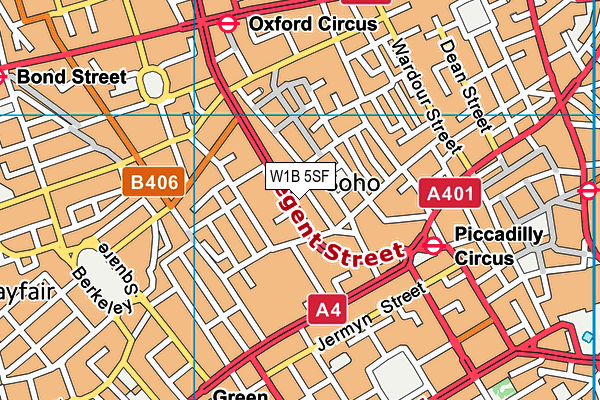 W1B 5SF map - OS VectorMap District (Ordnance Survey) W1B 5SF map - OS VectorMap District (Ordnance Survey)