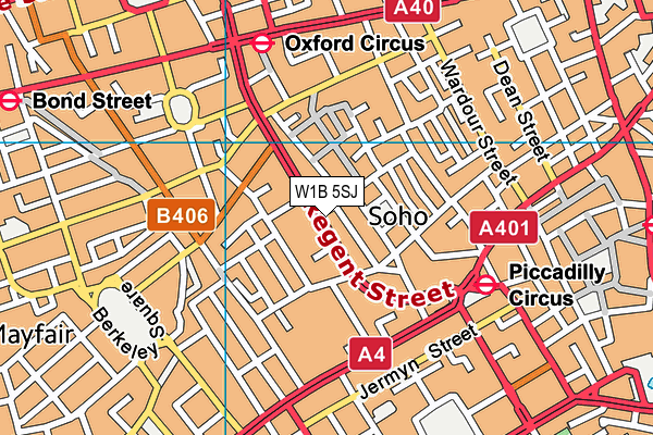 W1B 5SJ map - OS VectorMap District (Ordnance Survey) W1B 5SJ map - OS VectorMap District (Ordnance Survey)
