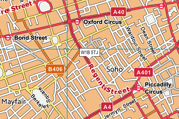 W1B 5TJ map - OS VectorMap District (Ordnance Survey) W1B 5TJ map - OS VectorMap District (Ordnance Survey)