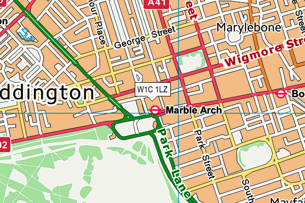W1C 1LZ map - OS VectorMap District (Ordnance Survey)