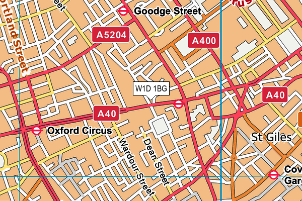 W1D 1BG map - OS VectorMap District (Ordnance Survey) W1D 1BG map - OS VectorMap District (Ordnance Survey)