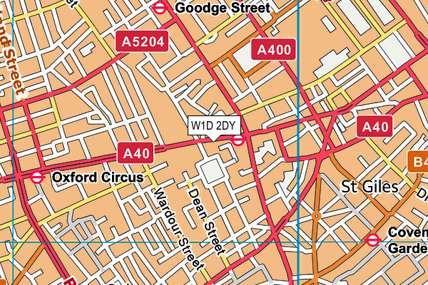 W1D 2DY map - OS VectorMap District (Ordnance Survey)